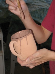 Katherine Glazing a Mug